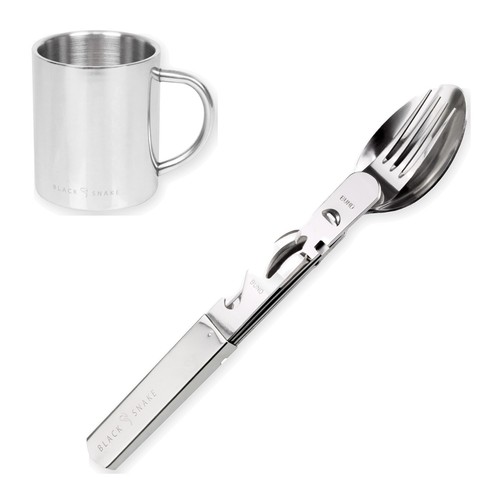 Black snake campingbesteck - black,