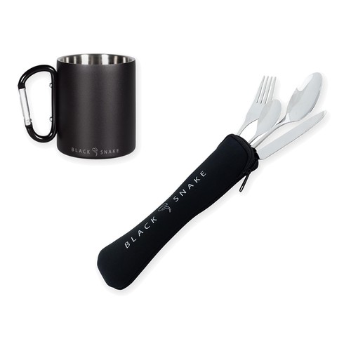 Black snake campingbesteck - black,
