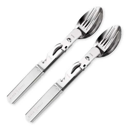 Black snake campingbesteck - black,