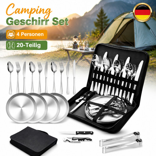 Camping geschirr set - geschirr, 20-teilig