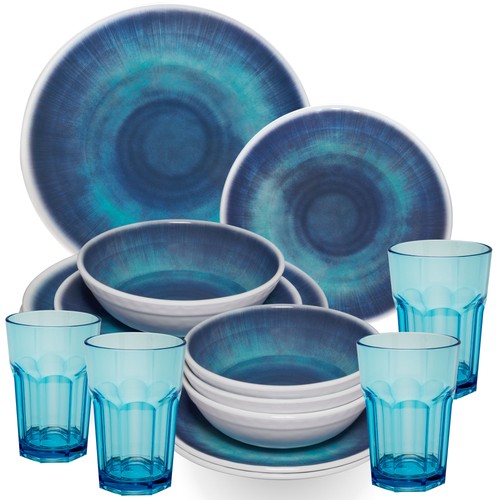 Melamin geschirr set blau - melamin,