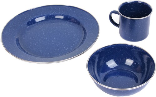 Camping geschirrset aus - camping-geschirrset, blauer