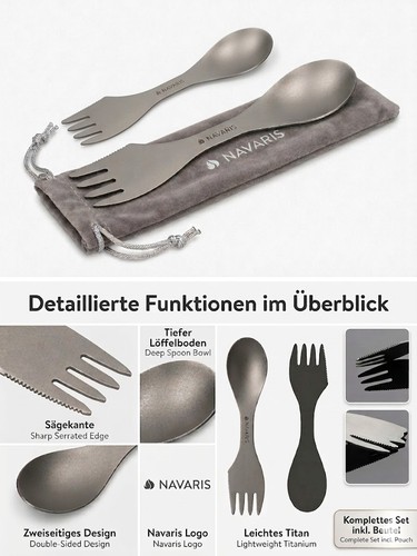 Titan campingbesteck 3in1 - x,